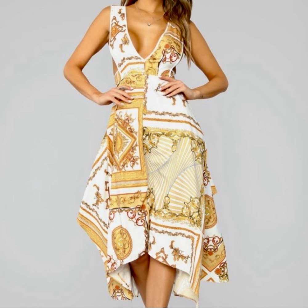 Fashionnova versace style dress - Medium